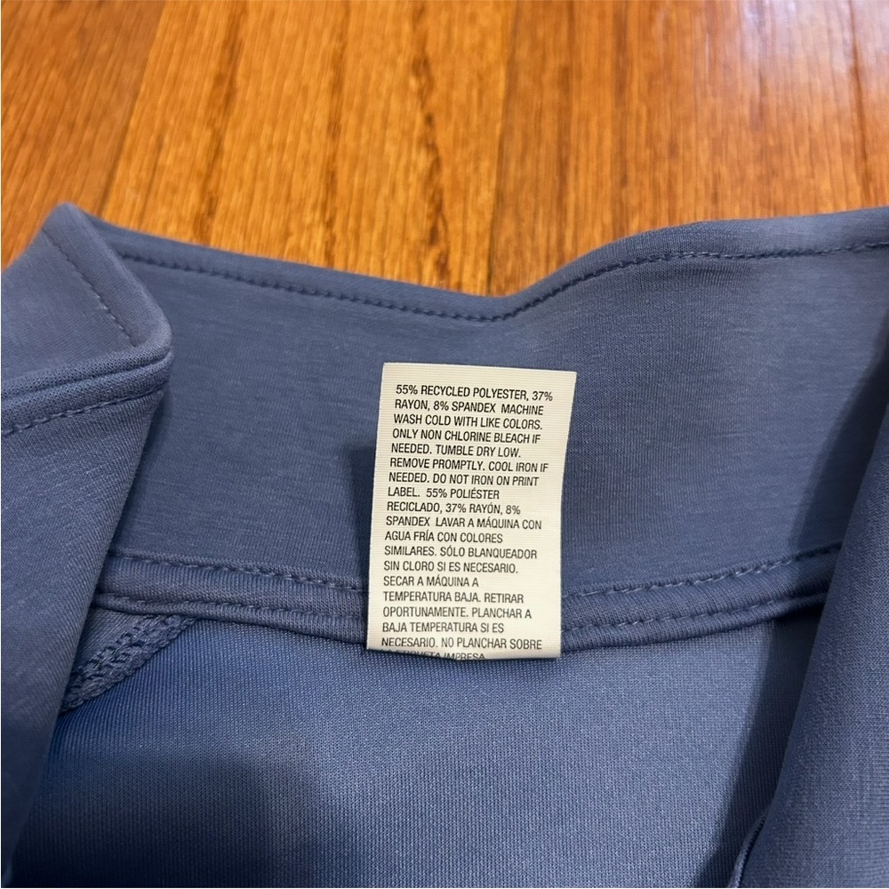 All In Motion Cropped Quarter Zip Pullover Blue Athletic Jacket Size L - Picture 5 of 6